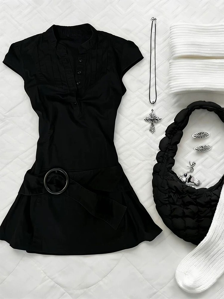 Vestido de Fiesta Negro Estilo - Corset Waist Cinch reseña y precio